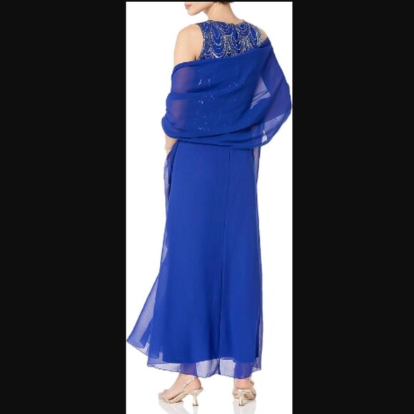 NWT J Kara Handmade Beaded Gown & Scarf, sz 6 - Picture 14 of 14